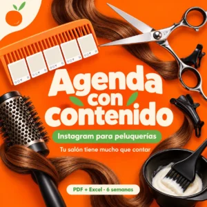 Agenda con contenido, kit de Instagram para peluquerías de La Naranja Sevillana: PDF y Excel para seis semanas