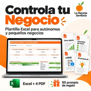 Pack Controla tu Negocio de La Naranja Sevillana con plantilla Excel y cuatro PDF