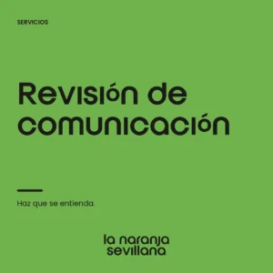 Portada de Revisión de comunicación de La Naranja Sevillana.